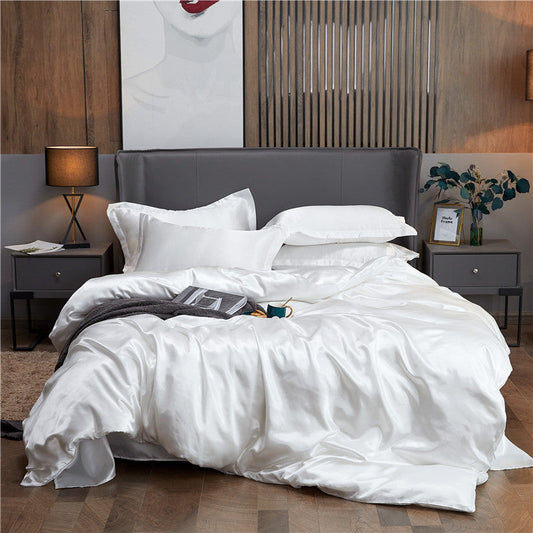 ✨ NU 50% KORTING! 🛏️ Zijden beddengoedset 25 momme – 100% moerbeizijde – 4 stuks (Overtrek + Laken + 2 Kussenslopen) voor luxe en comfort