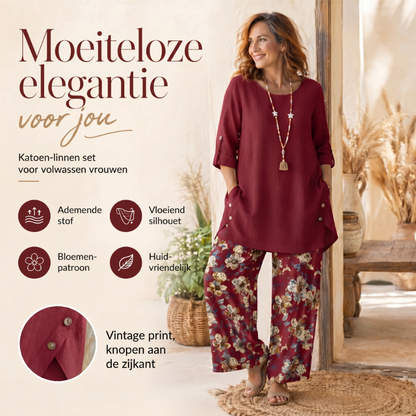 🔥50K+ VERKOCHT⏰ KORTING 50%🌼 Boho tweedelige set, katoenlinnen zonder zweten