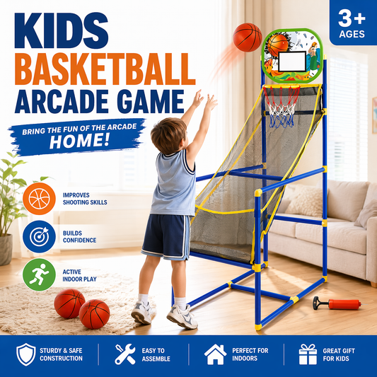 ⏰ NU 50% KORTING!⛹️Snelle verzending 🚚💨Stoere basketbalspel voor binnen voor kinderen met 4 ballen🏀