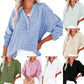 🔥Uitverkoop: laatste dag, 50% korting💖Casual damesblouse van gaas met knoopsluiting en lange mouwen