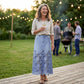 Bodycon-rok van denim voor dames met kanten rand