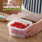 🥗 Meerlaagse Bewaardoos met Afvoer — Set van 5 · Slim Stapelen & Groente/Fruit Blijft Langer Vers