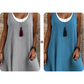 ⏰LAATSTE DAG VAN DE UITVERKOOP 50% KORTING💃Casual, loszittende, mouwloze tanktopjurk voor dames in tweedelige stijl