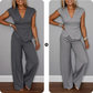 💋 Elegante 2-delige dames set – V-hals top & broek