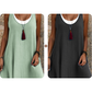 ⏰LAATSTE DAG VAN DE UITVERKOOP 50% KORTING💃Casual, loszittende, mouwloze tanktopjurk voor dames in tweedelige stijl