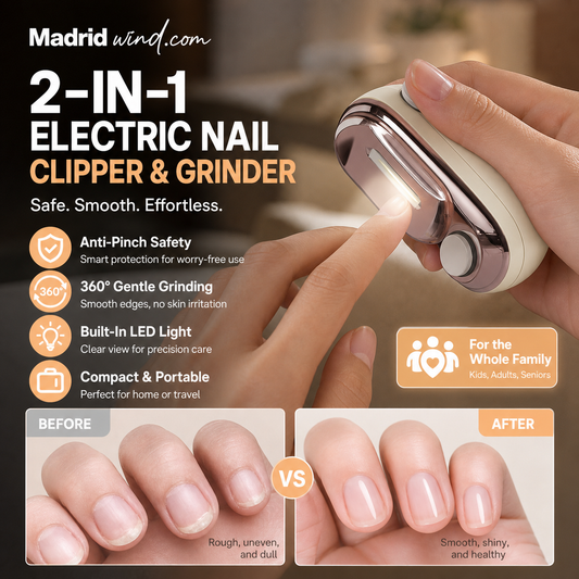 🎉 Uitverkoop 2026 — Meer dan 113.000 stuks verkocht! ✂️ Slimme 2-in-1 elektrische nagelknipper met polijstfunctie – Beveiligingssysteem tegen beknelling en LED-lampje 💅