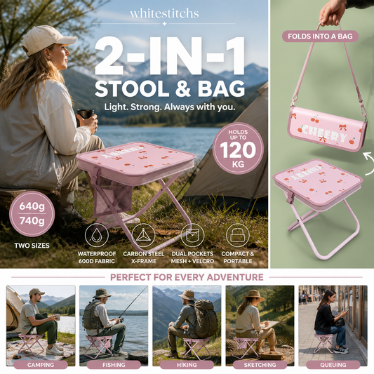 ✨️Tijdelijke aanbieding🔥 2-in-1 opvouwbare tuinstoel met opbergtas