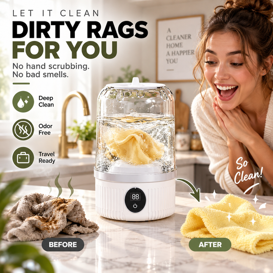 Beperkte aanbieding 50% KORTING🎁 Bevrijd uw handen🥰 Draadloos oplaadbare mini wasmachine