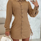 Vestido camisero de manga corta con botones para mujer