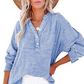 🔥Uitverkoop: laatste dag, 50% korting💖Casual damesblouse van gaas met knoopsluiting en lange mouwen