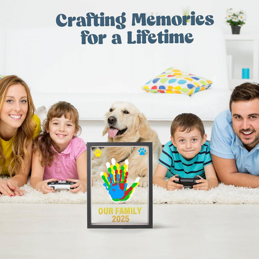 ⏳Tijdelijke aanbieding: 50% korting⏰Set voor handafdrukken van het hele gezin🎨 DIY-cadeauset voor een familieherinnering, acrylplaat,🖐️kleurrijke verf, geschikt voor maximaal 4 handafdrukken