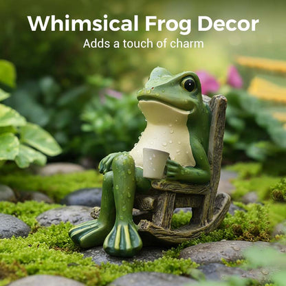 💯2026 Hot Sales🐸Op zonne-energie aangedreven kikker in schommelstoel ornament🍃
