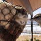 Handgemaakte hartvormige nestmateriaalhouder voor vogels