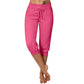 🔥Zolang de voorraad strekt: 50 % korting!🎉Dames 3/4-joggingbroek – gebreide stof, hoge tailleband met trekkoord, met zakken