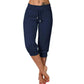 🔥Zolang de voorraad strekt: 50 % korting!🎉Dames 3/4-joggingbroek – gebreide stof, hoge tailleband met trekkoord, met zakken