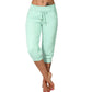 🔥Zolang de voorraad strekt: 50 % korting!🎉Dames 3/4-joggingbroek – gebreide stof, hoge tailleband met trekkoord, met zakken