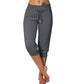 🔥Zolang de voorraad strekt: 50 % korting!🎉Dames 3/4-joggingbroek – gebreide stof, hoge tailleband met trekkoord, met zakken