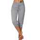 🔥Zolang de voorraad strekt: 50 % korting!🎉Dames 3/4-joggingbroek – gebreide stof, hoge tailleband met trekkoord, met zakken