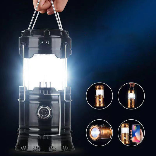 🔦☀️ Uitschuifbare kampeerlamp op zonne-energie – perfect voor kamperen en noodgevallen! ⛺🚨