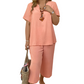 👚👖✨ Dames casual set met top met korte mouwen en wijde broek 🌸💨