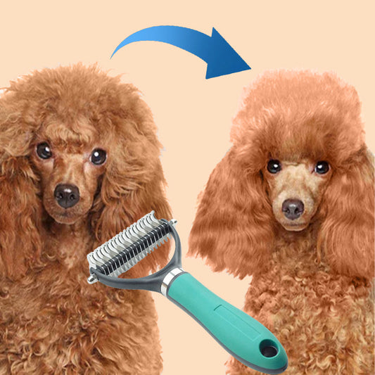 🐾 50% KORTING! 🧹 Dubbelzijdige vachtverzorgingsborstel voor huisdieren – Verwijdert losse haren effectief, zachte borstelharen & perfect voor honden en katten 🐶