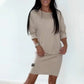 👗✨ Casual sweaterjurk – ronde hals, voor dames 🧥🌸