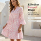🌸Lente-uitverkoop: 49% korting🌸Damesjurk met bloemenpatroon, V-hals, gelaagde look