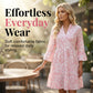 🌸Lente-uitverkoop: 49% korting🌸Damesjurk met bloemenpatroon, V-hals, gelaagde look
