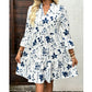 🌸Lente-uitverkoop: 49% korting🌸Damesjurk met bloemenpatroon, V-hals, gelaagde look