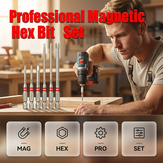 ❄️Zomerfresh 50% Korting!🔩Professionele Magnetische Zeskant Bitset – S2 Stalen Hex Bits voor Boormachine, Schroevendraaier & DIY Klussen