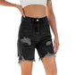 🔥Bermudashort van denim met scheuren en hoge taille voor dames