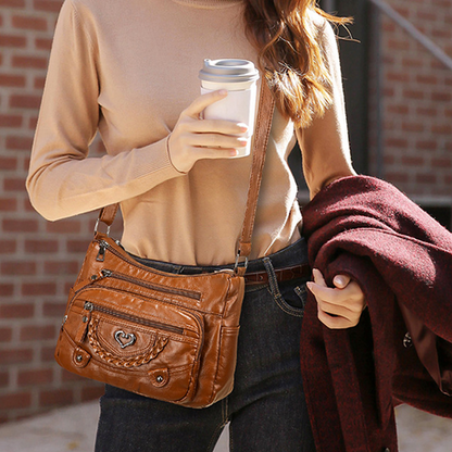 👜 Dames Crossbody Tas van Zacht PU-Leer – Meerdere Vakken & Praktisch voor Elke Dag ✨