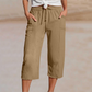 👖🌿 Damesbroek van puur katoen en linnen met plooien, 9/10-lengte ✨📏