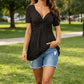 🔥Laatste dag! Aanbieding: 22,99 euro!!!☀️🛍️Damesblouse met korte mouwen, V-hals en geknoopte voorkant