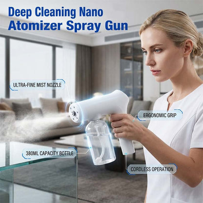 🦠 NU 50% KORTING! 🚫 Draadloze nano-vernevelaar – contactloos desinfecteren, blauw licht – voor thuis, op kantoor en in de auto 🏠