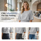 👚Damestop met dolmanmouwen en geplooide taille