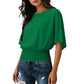 👚Damestop met dolmanmouwen en geplooide taille