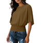👚Damestop met dolmanmouwen en geplooide taille