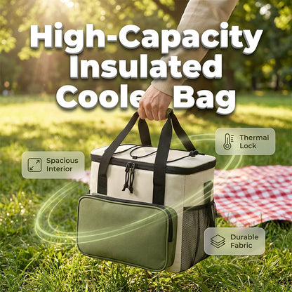 🧊🎒 Geïsoleerde koeltas met grote inhoud – perfect voor picknicks & buitenactiviteiten! 🌳🧺