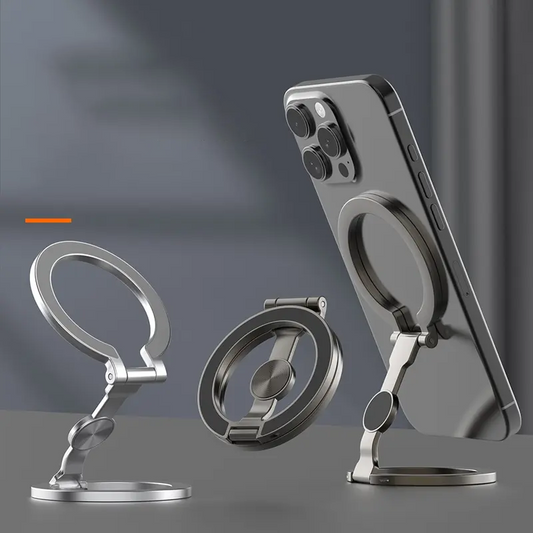 ❄️Zomerfresh 50% Korting!📱Vouwbare Magnetische Telefoonhouder met Ring – Stevige Metalen Smartphone Stand voor Bureau, Video’s & Bellen
