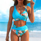 Bikini set met bloemenprint en hoge taille voor dames