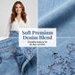 Bodycon-rok van denim voor dames met kanten rand