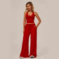 🔥【50% Korting】🔥Dames 2-Delig Set | Haltertop & Wide-Leg Broek🎁