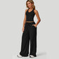 🔥【50% Korting】🔥Dames 2-Delig Set | Haltertop & Wide-Leg Broek🎁