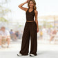 🔥【50% Korting】🔥Dames 2-Delig Set | Haltertop & Wide-Leg Broek🎁