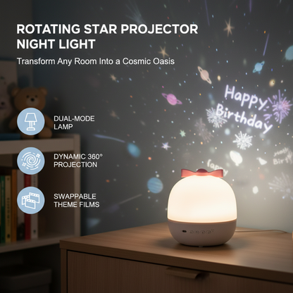 🌟🔄🔋🌙 Oplaadbare roterende sterrenprojector nachtlampje 💫✨