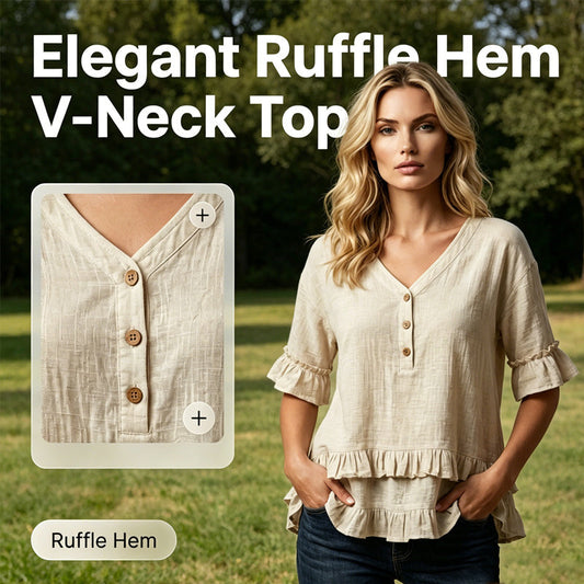 ⏰TIJDELIJKE AANBIEDING🌸 V-hals Ruche Top | Ademende textuurstof, vrouwelijk & figuurvriendelijk