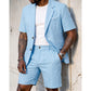 📦 Gratis verzending! 👔 Tweedelig herenpak met korte mouwen – ideaal voor de zomer!