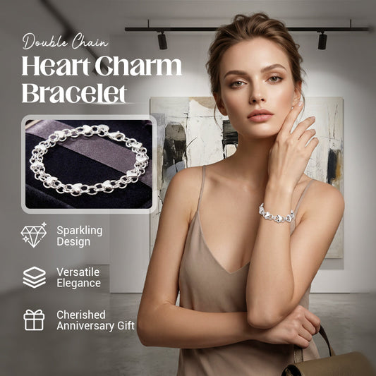 📢📢50% KORTING !! ⏰Armband met hartjesbedeltjes en dubbele ketting