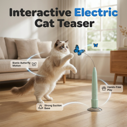 🔥Laatste dag korting🔥Elektrische zuignap Cat Teaser met roterende vlinder